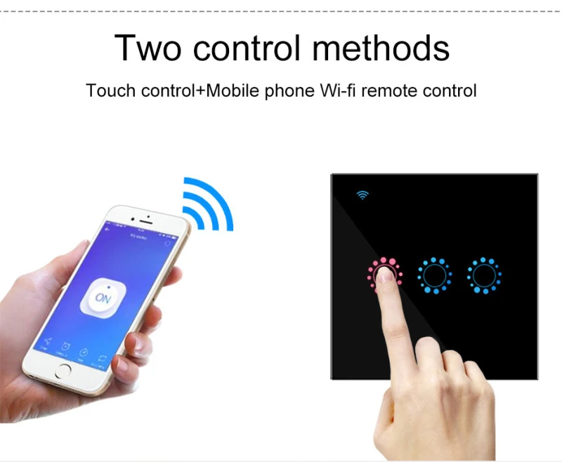 Сенсорный выключатель Smart Panel Wall 1/2/3 Gang светильник US / EU Standard Work Alexa Google Home Control