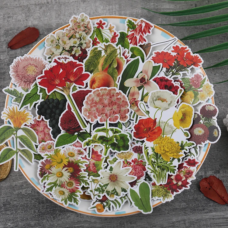 52 шт в упаковке нижнее белье с милыми цветами растения stickersCrafts и Скрапбукинг