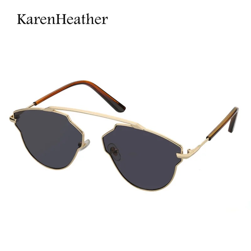 

2021 New Fashion Small Retro Cat Eye Sunglasses For Women Men Luxury Steampunk Glasses Vintage Brand YellowCateye UV400