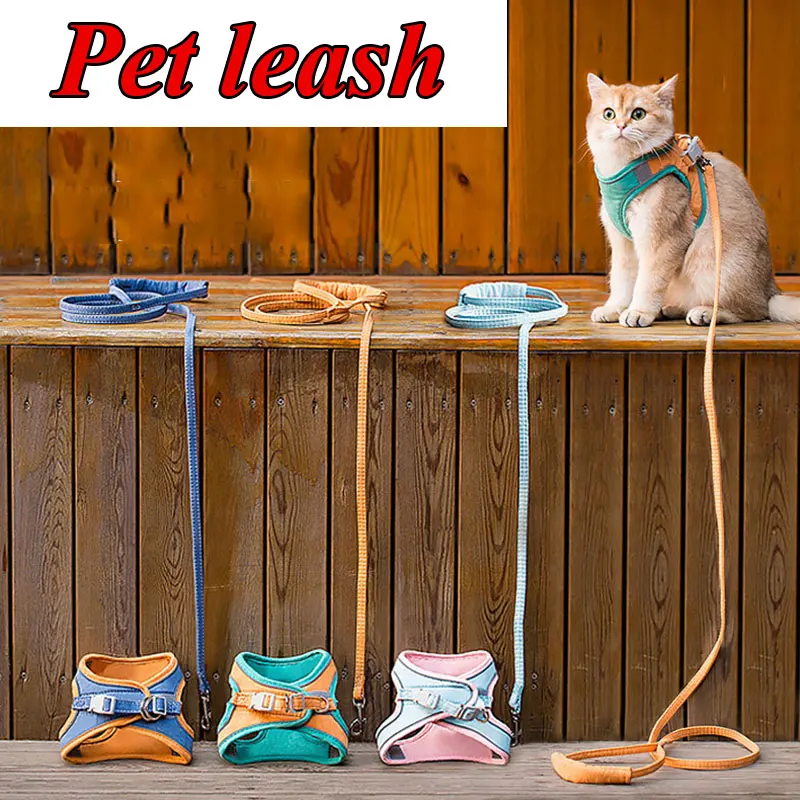 

Reflective Suspenders For Cats Pet Leash Vest-style Chest Strap Cute Pet Chest Back Dog Leash Comfortable Cat Accessories
