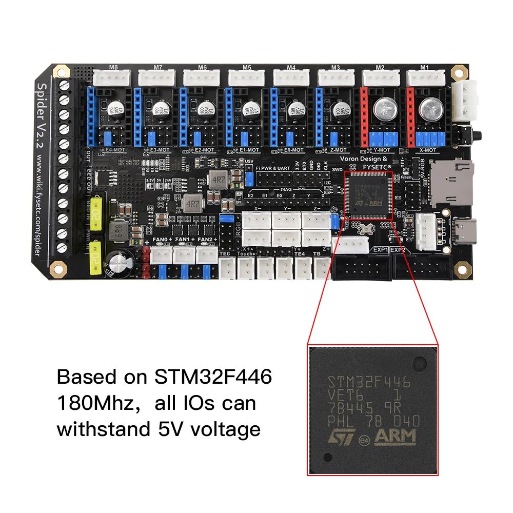 fysetc spider v2 2 motherboard 32bit controller board tmc2209 3d printer part vs octopus replace for voron 2 4 voron trident free global shipping