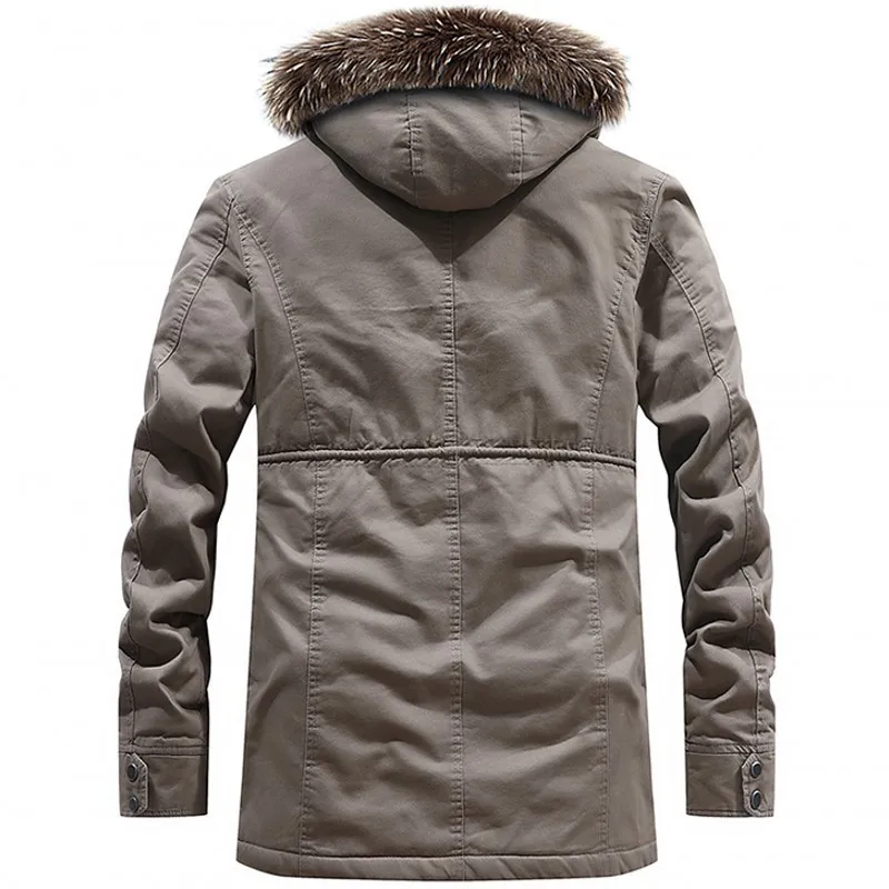 

Парка с меховым воротником, Толстая теплая хлопковая одежда для улицы, длинное пальто с капюшоном, мужские зимние Брендовые мужские куртки ...