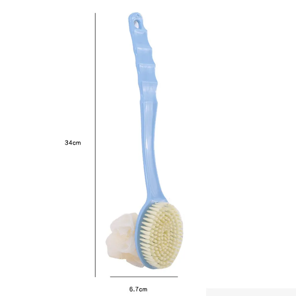 

1-Pack 2-in-1 Loofah Back Scrubber For Shower Long Handle Bath Body Brush With Bristles And Loofah Sponge For Skin Exfoliating 5