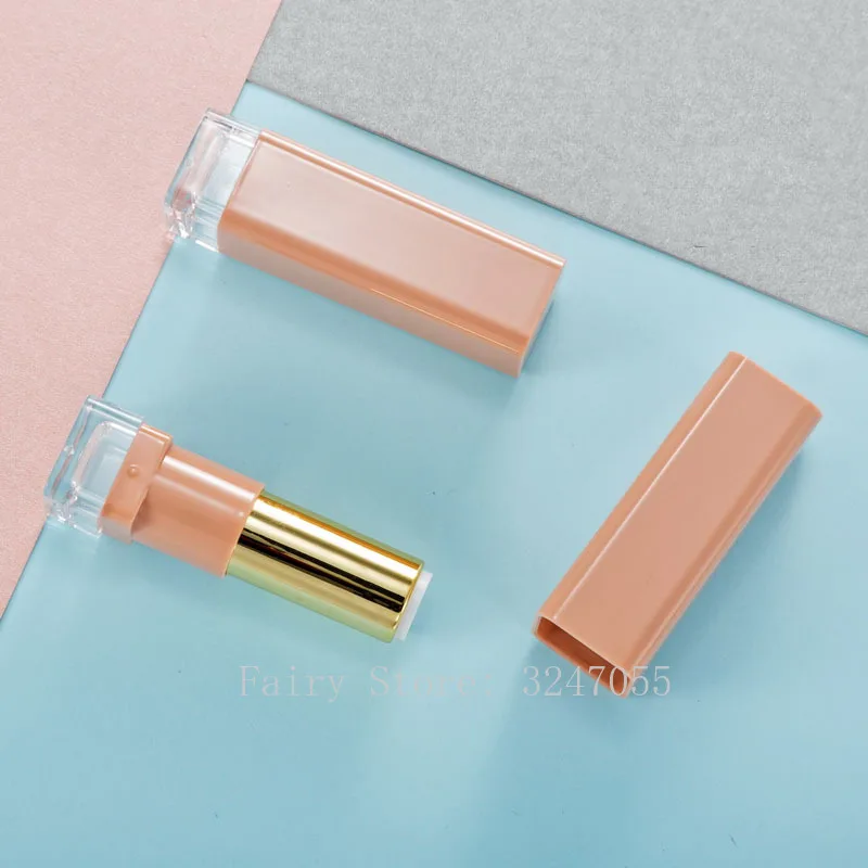 

10/30/50pcs Pink Red Square Transparent Gold 12.1mm Empty Lipstick Tube Lip Balm Container Cosmetics Refillable Shell Packaging