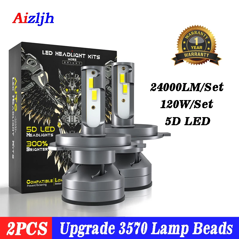 

BHFBNI 6500K 24000LM HB3 HB4 9005 9006 H3 H1 H8 H7 H4 H11 H9 Bulb Canbus Led Car Headlight 3570 CHIP Fog Light 12V 1:1 120W Pair