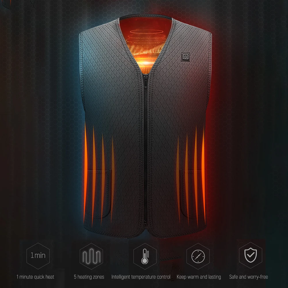 Зимний жилет с интеллектуальным подогревом и зарядкой электрическая термальная