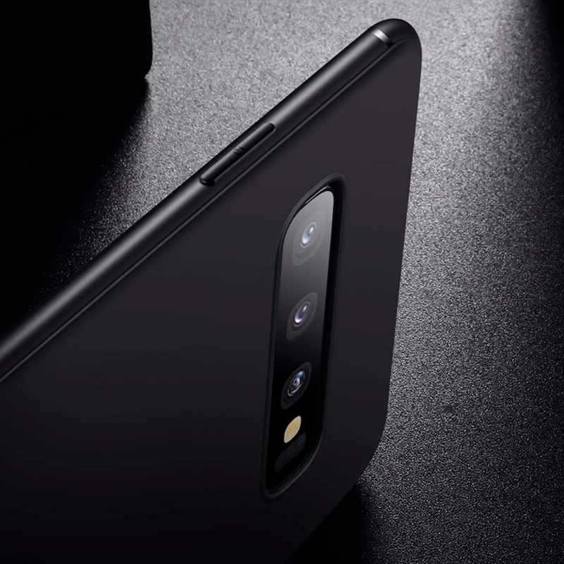 Матовый чехол для samsung s10 plus мягкий силиконовый ультратонкий защитный s10e черный