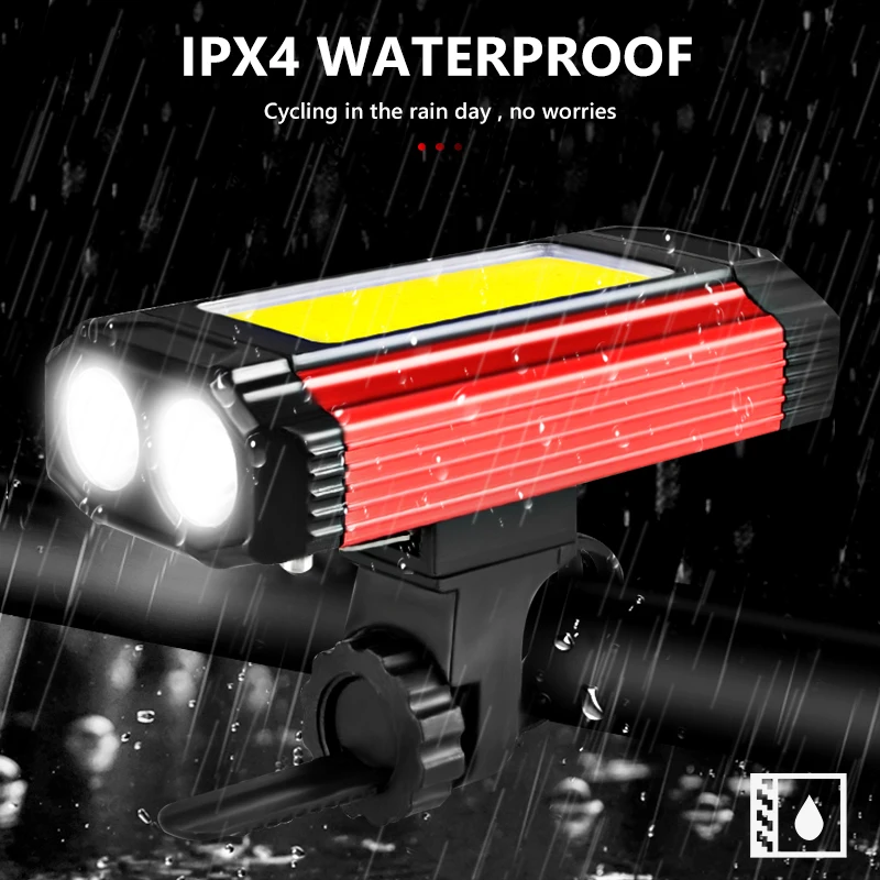 

5in 1 Camping Flashlight +Bicycle Light +Emergency Warning Light 5Modes Rechargeable LED Work Light with Side COB Light & Magnet