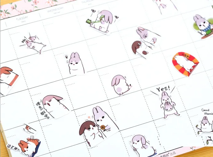 40 шт./лот милые полные кролики серии домашних животных бумажные наклейки альбом