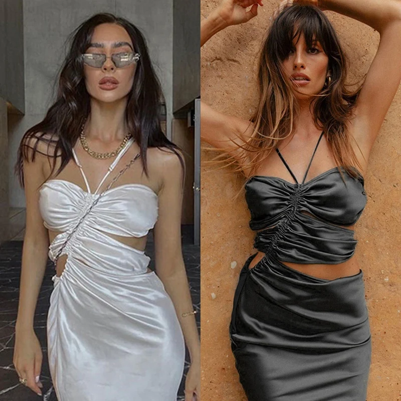 

Women's New Fashion Dress Sexy Hollow Halter Slim Temperament Dress