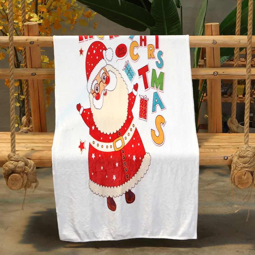 OUNEED Christmas Blanket Flannel Fabric Sofa Bed Blanket 150x200CM Office Children Towel Portable Car Travel Cover Blanket#45