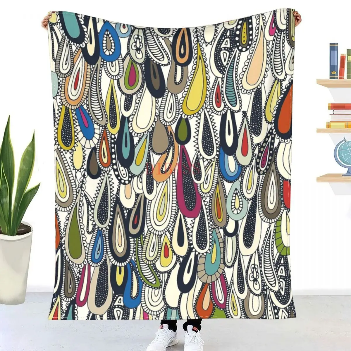 

Festival Droplets 3D Printed Flannel Throw Blanket Bedspread Sofa blankets