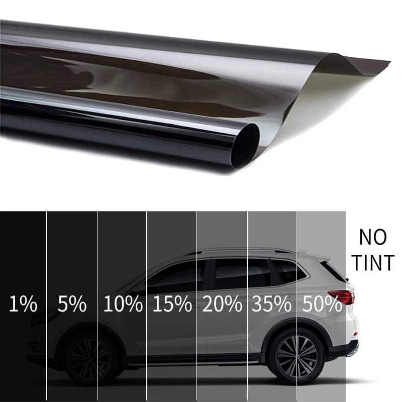 

1 Roll 50cm X 300cm 1/5/15/25/35 Percent VLT Window Tint Film Glass Sticker Sun Shade Film for Car UV Protector foils Sticker