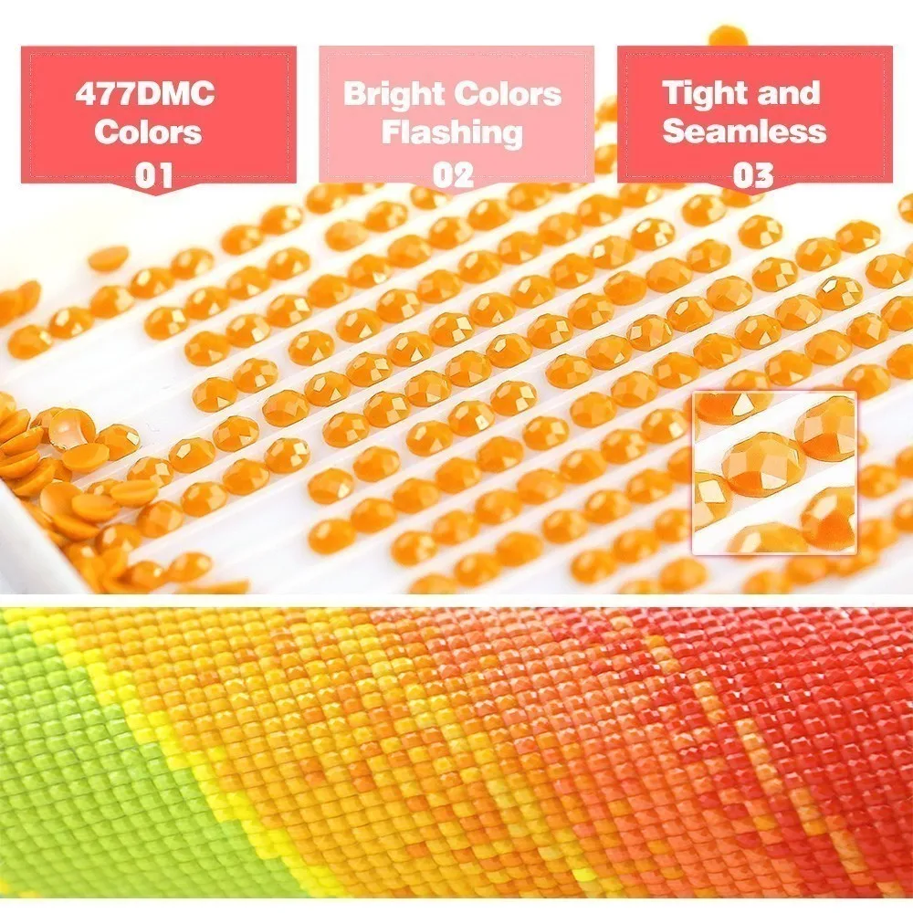 Алмазная картина Huacan с квадратными/круглыми камнями набор для алмазной вышивки