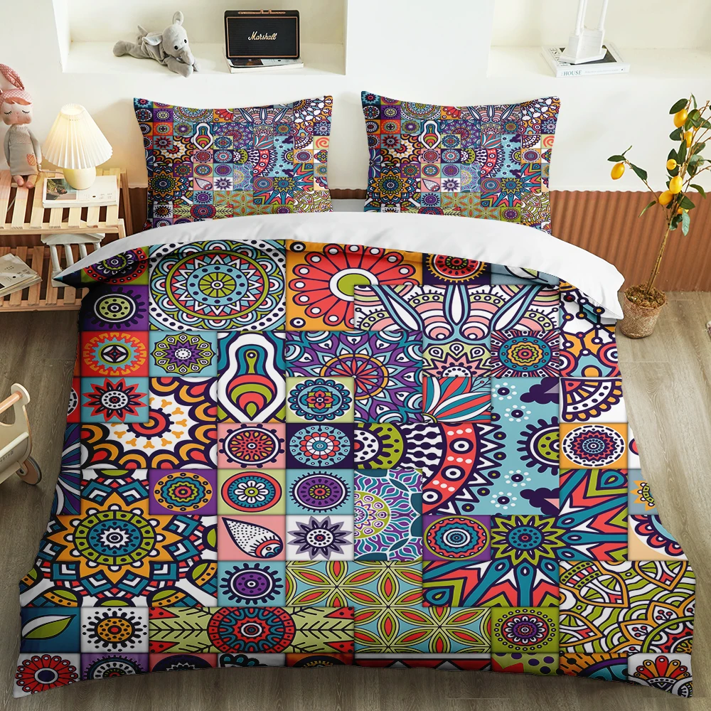 

Bohemia Home Bedroom Decor Queen King Single Bed Set 3D Print Boho Magic Mandala Beding Set Custom Pillowcase Duvet Cover Set