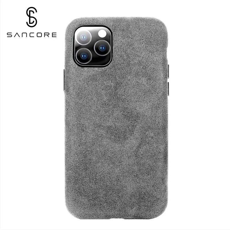 Grey SanCore для iPhone 11 pro Max чехол для телефона ALCANTARA модный кожаный чехол с полной защитой бизнес роскошный чехол для телефона замшевый Чехол для мужчин - Цвет: Grey