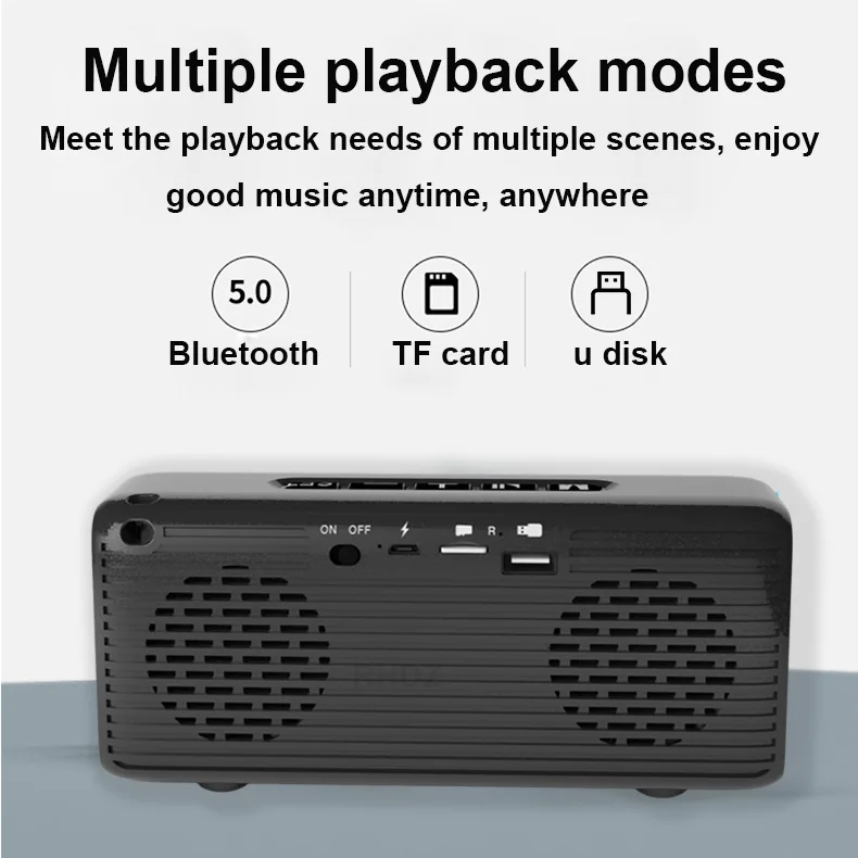 Светодиодный портативный Bluetooth колонки Беспроводная колонка fm радио сабвуфер