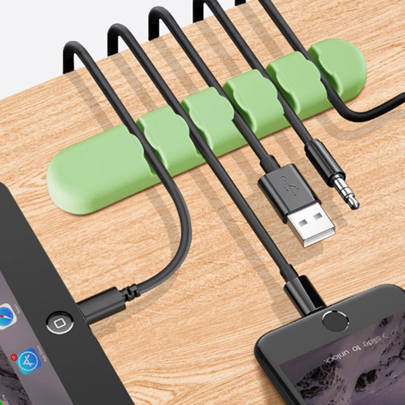 

3/5 Pcs Cable Organizer USB Cable Holder Flexible Cable Winder Management cable Clips Holder For Mouse Keyboard Earphone Car