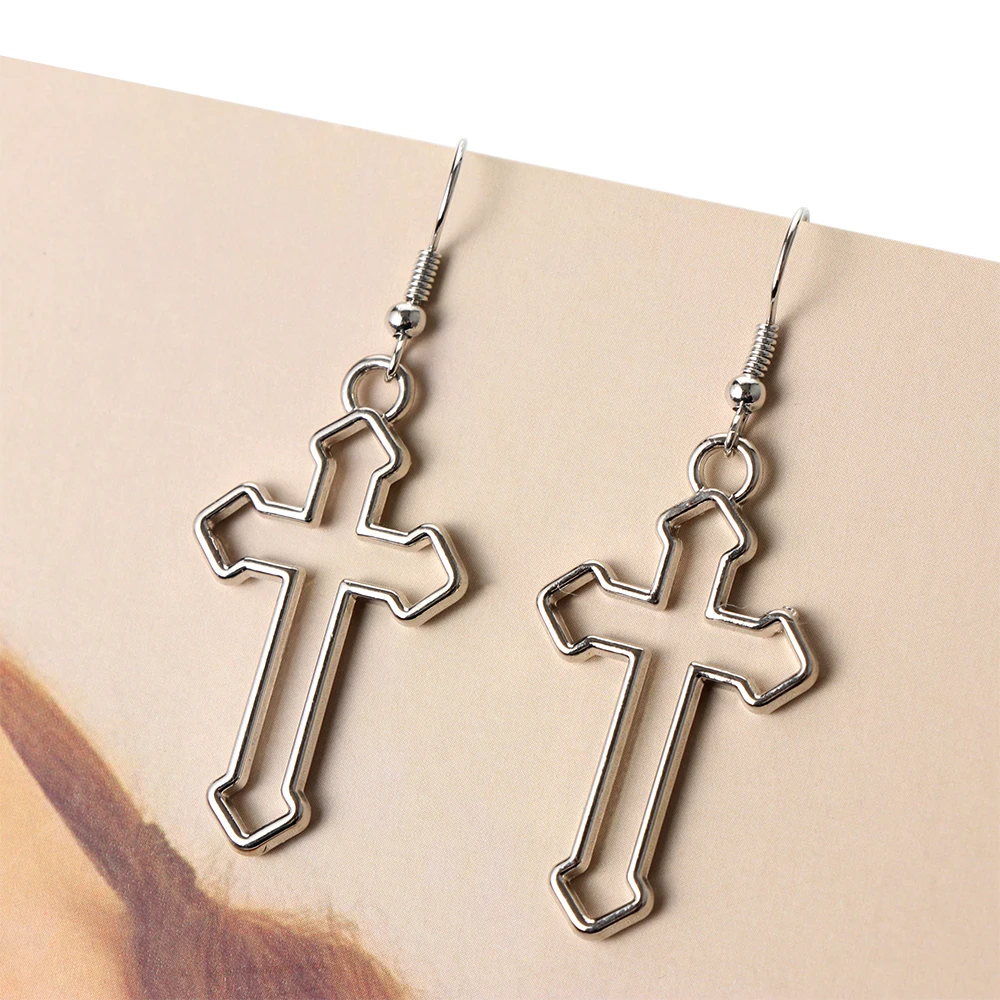 Винтажные женские серьги ручной работы простой дизайн кулон в виде креста