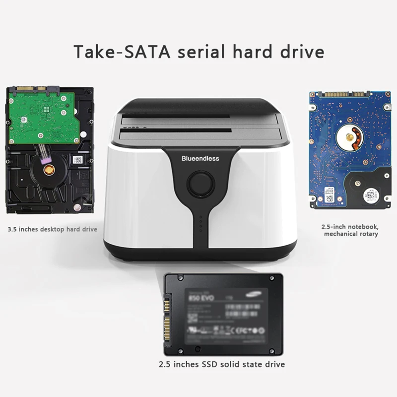 Blueendless 2 Bay SATA USB 3 0 внешний жесткий диск SSD чехол HDD Caddy Док станция для 5/3 5 в