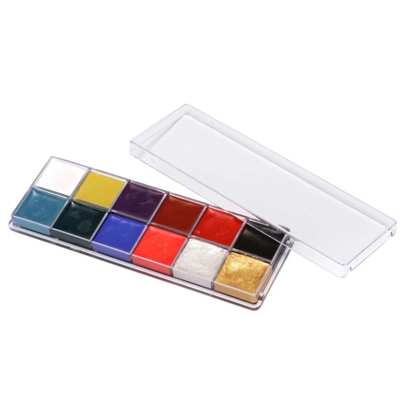 12 цветов нетоксичные безвредные водорастворимые краски для тела макияж вечерние