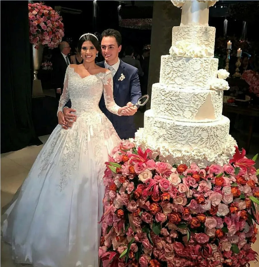 

Wedding Dresses For Nigerian Bride 2021 Vintage Church A-line Wedding Dress Bridal Gown Plus Size Long Sleeve robes de marie