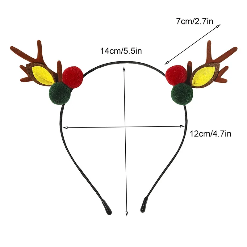 

1PC New Girls Cute Christmas Cartoon Antlers Hairball Hair Hoop Sweet Hair Ornament Headband Headwear Fashion Hair Accessories