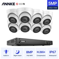 annke 16ch fhd 5mp poe video security system h 265 8mp nvr with 8x 5mp weatherproof surveillance poe cameras with audio record