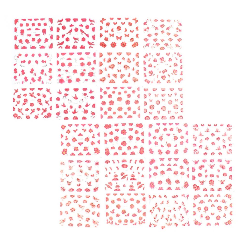 

24pcs Delicate Manicure Flower Ornaments Unique Nail Stickers Adhesive Decals