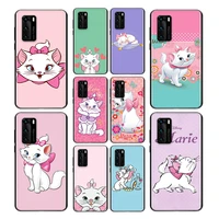 for huawei p40 p30 p20 p50 pro plus p10 p9 p8 lite 2019 2017 ru e mini black disney cute marie cat soft tpu phone case