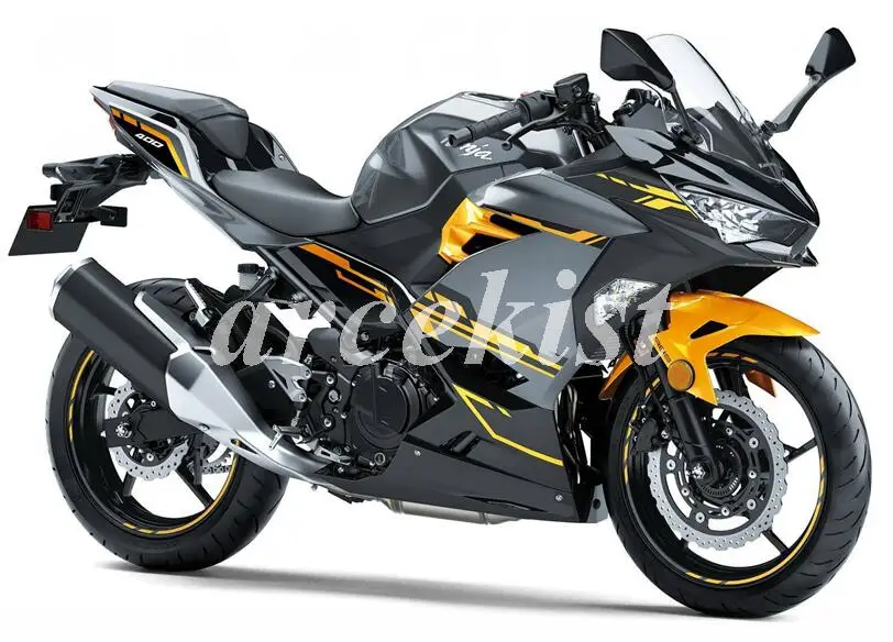 

Новый ABS инъекции пластмассы Полный обтекатели комплект для Ninja400 ниндзя 400 ZX-4R 2018 2019 2020 кузов из двух вещей черно-orange + крышки топливного бака