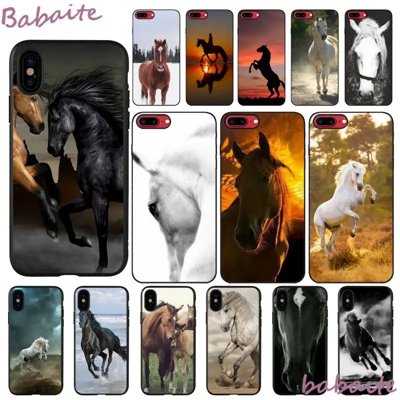 

Babaite Horse Animal Printed Phone Case shell cute For iPhone 6 6S Plus case for iPhoneX XS MAX SE XR 12 Pro max