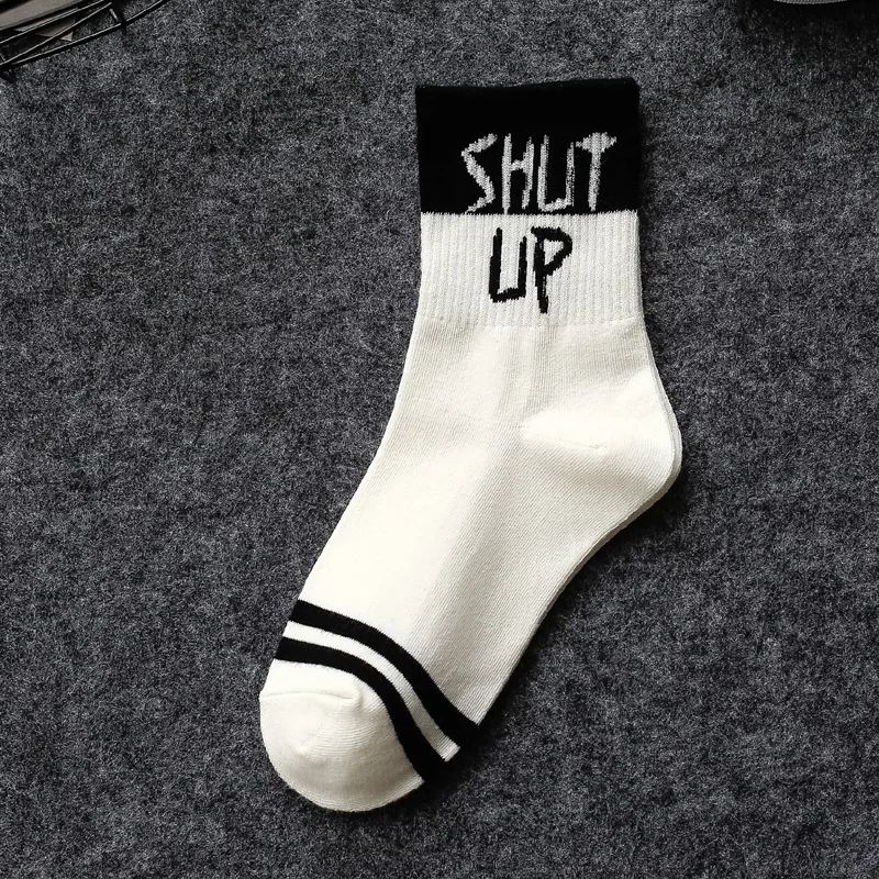 Autumn Winter Unisex Cool Funny Women Cotton Sexy Socks English Letter Street Fashion Men's Cotton Sox Women's Ins Socks Hot Pop