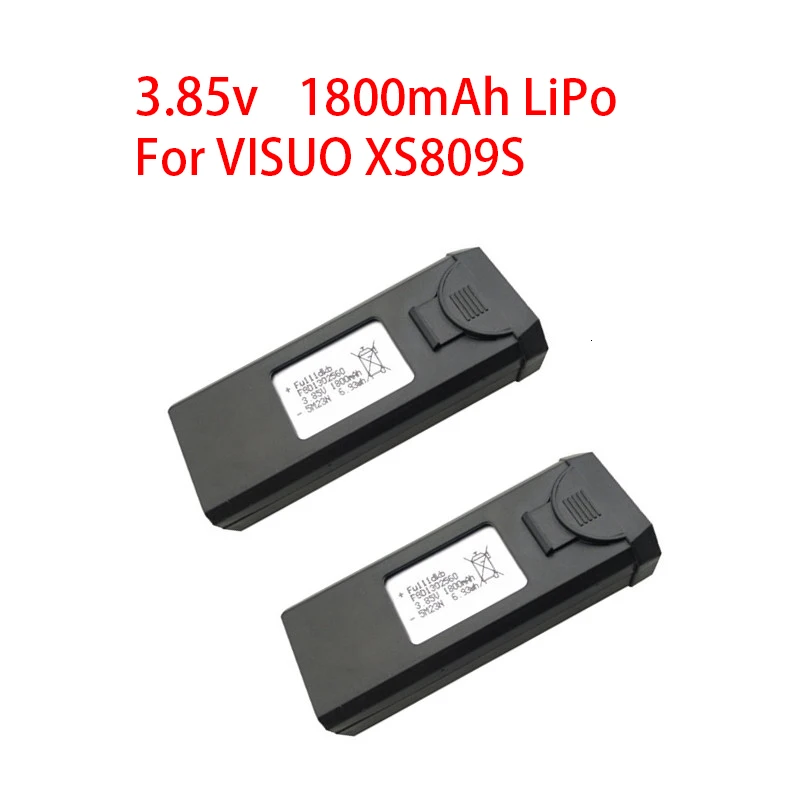 Аккумулятор для VISUO XS809S 3 85 В мАч 30C Lipo батарея литиевая 1800 в бесплатная
