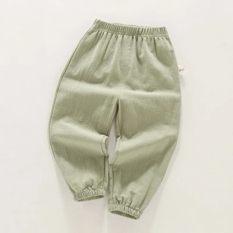 

New Solid Color Mosquito Breathable Air-Conditioned Pants Baby Boys Girls Pants Fashion Children Kids Clothes Boy Girl Trousers