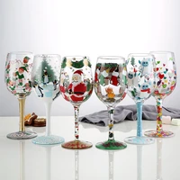 christmas wine glass home glass red wine glass hand painted restaurant bar wine set vodka whiskey champagne glass christmas gift