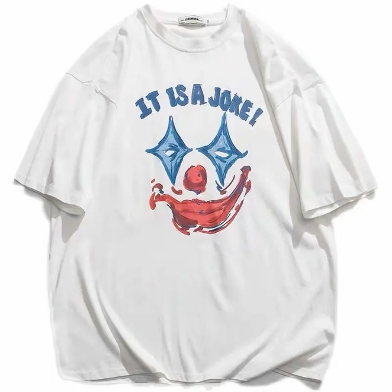 

Clown T-shirt Men's And Women's Short-sleeved 2021 Summer Trend Clothes Japanese-style Loose Wild Oversize Popular