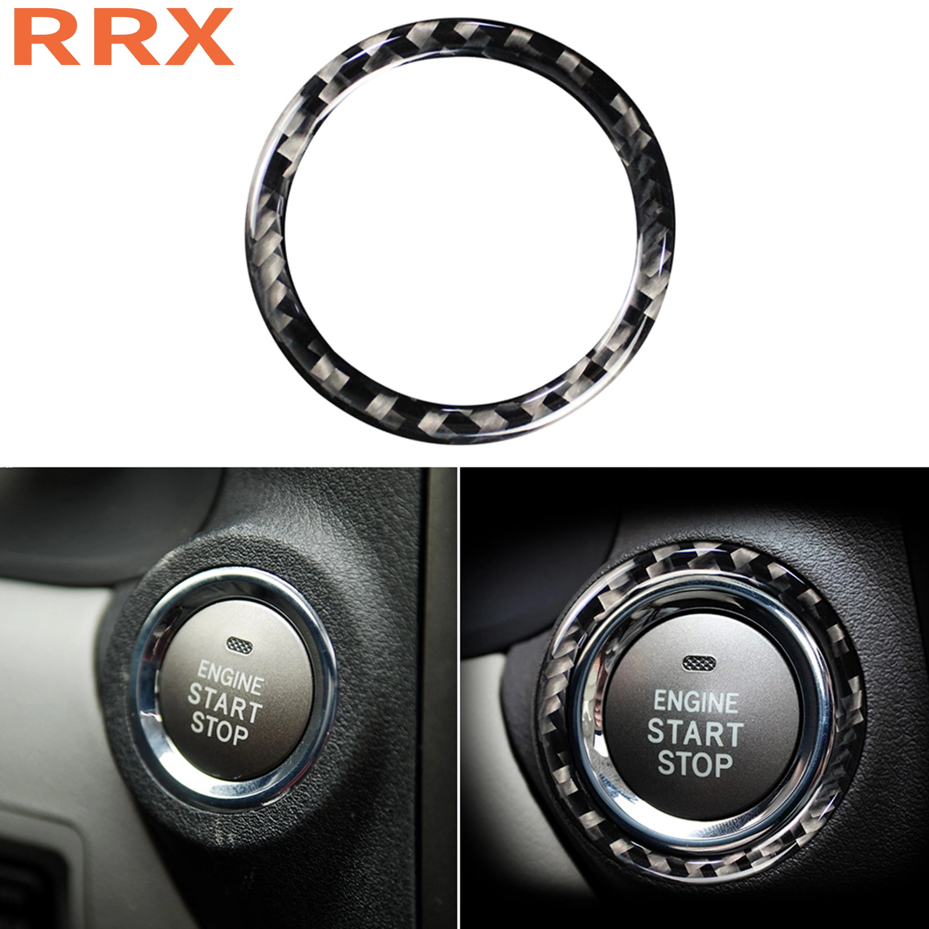 

For Lexus IS250 300 350 200 T 2013-2018 Carbon Fiber Car Engine START STOP Button Sticker Switch Ring Cover Auto Accessories