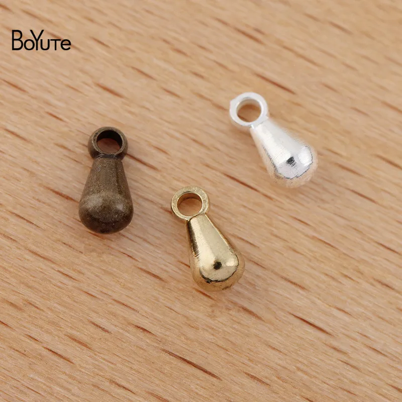 

BoYuTe (500 Pieces/Lot) 3*6MM Metal Brass Water Drop Bead Extender Chain End Beads Charms DIY Jewelry Findings Accessories