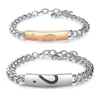 romantic love puzzle bracelet inlaid zircon charm personality men and women valentine gift bracelet