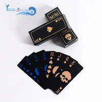 Новые флуоресцентные ПВХ черные игральные карты золотой волшебный водонепроницаемый череп для покера стандартная бара для вечерние KTV пла...