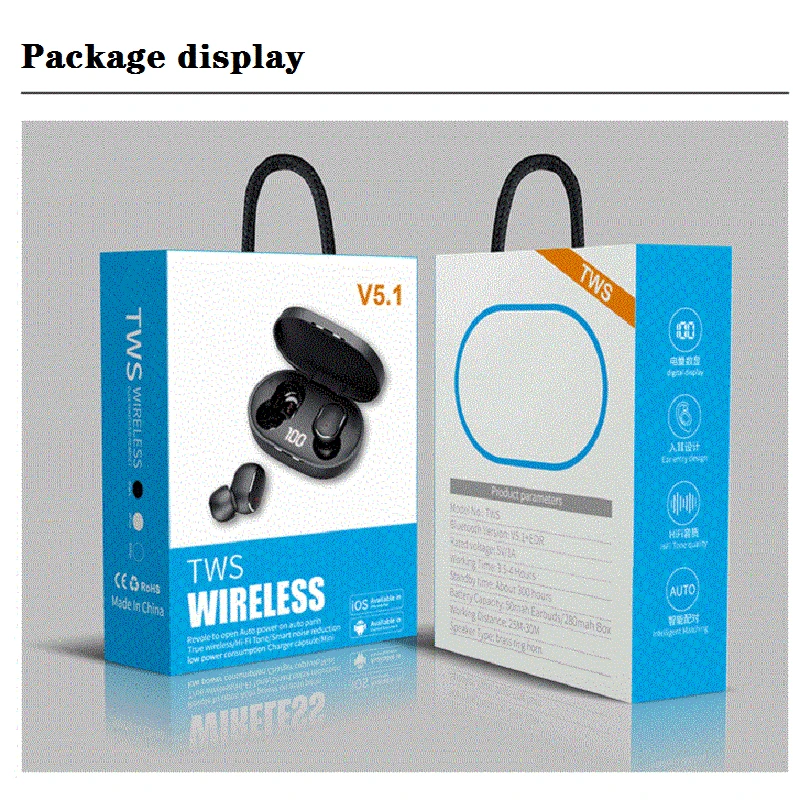 

Popular M3 Wireless Bluetooth Headset TWS Digital Display Audiophile Bluetooth Headphones 5.1 Sport Stereo Headset Charging Case