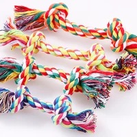 random color pet dog toy bite rope double knot cotton rope funny cat toy bite resistant and sharp teeth pet supplies puppy toys