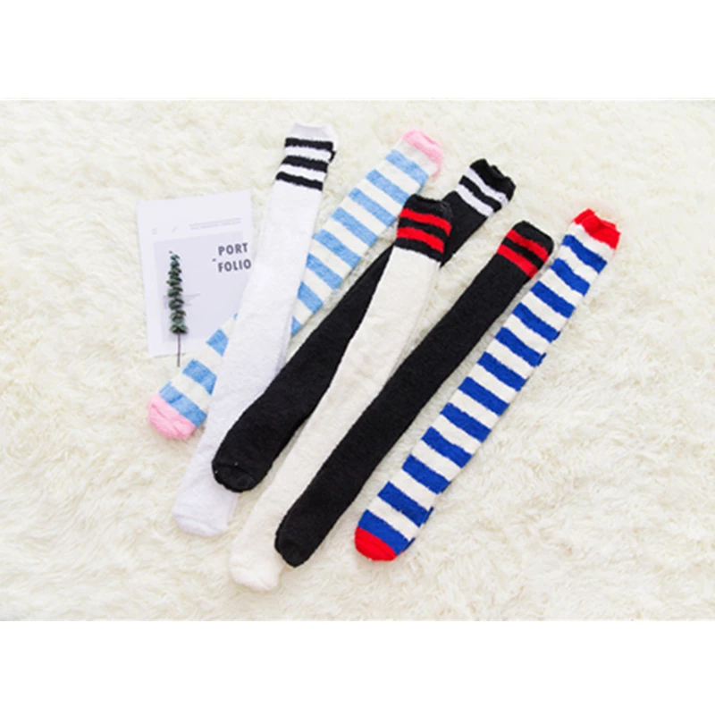 Осенне зимние плотные теплые чулки из кораллового флиса для маленьких девочек