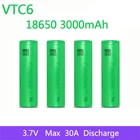 100% Оригинальный 3,7 в 18650 аккумулятор 3000 мАч литий-ионный аккумулятор 18650 батарея для VTC6 30A 3000 мАч для Sony Игрушки Инструменты фонарик