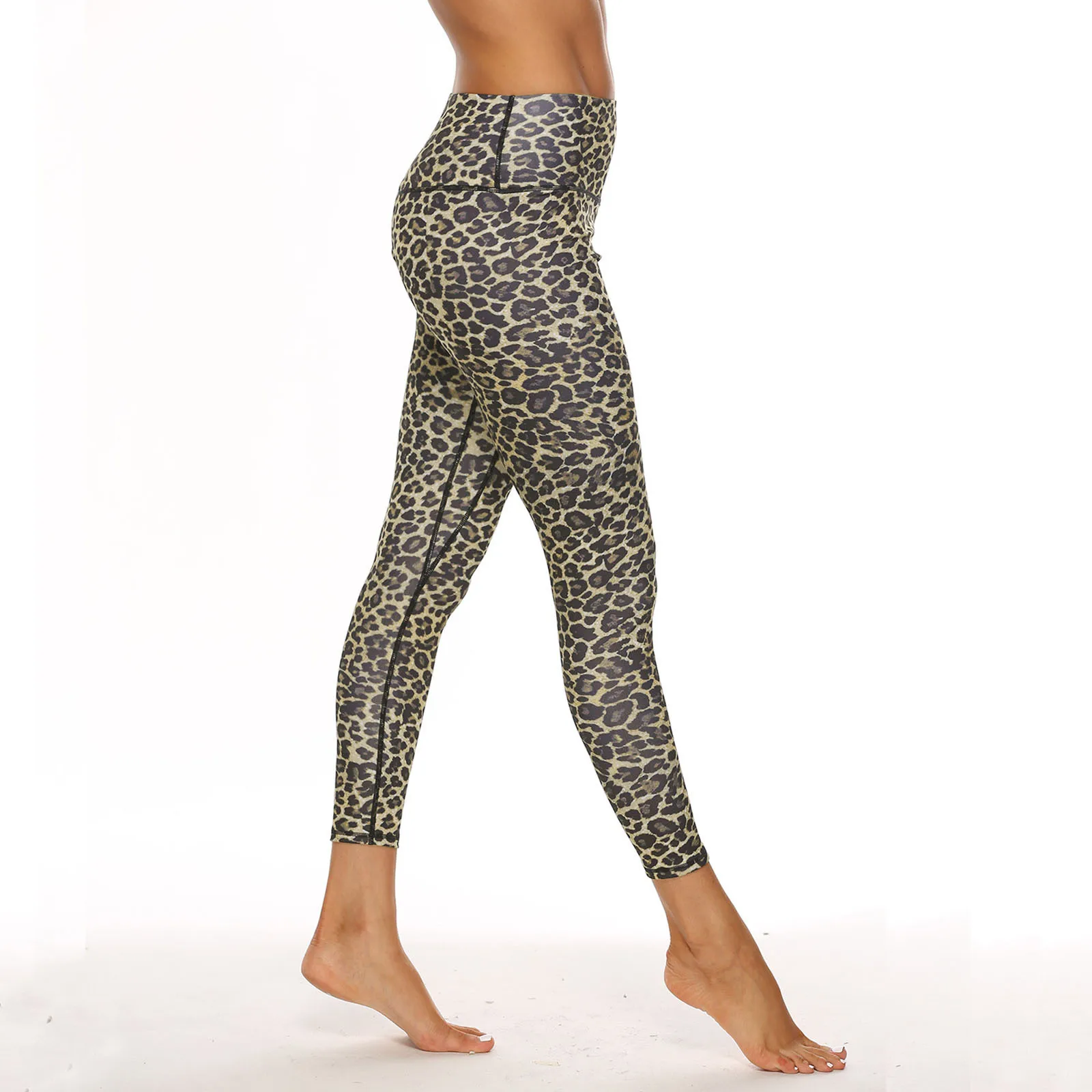 

High Waist Women Workout Pants Gym Leopard Digital Print Leggings Squat Proof Scrunch Tights Fitness Yoga Leggings L4