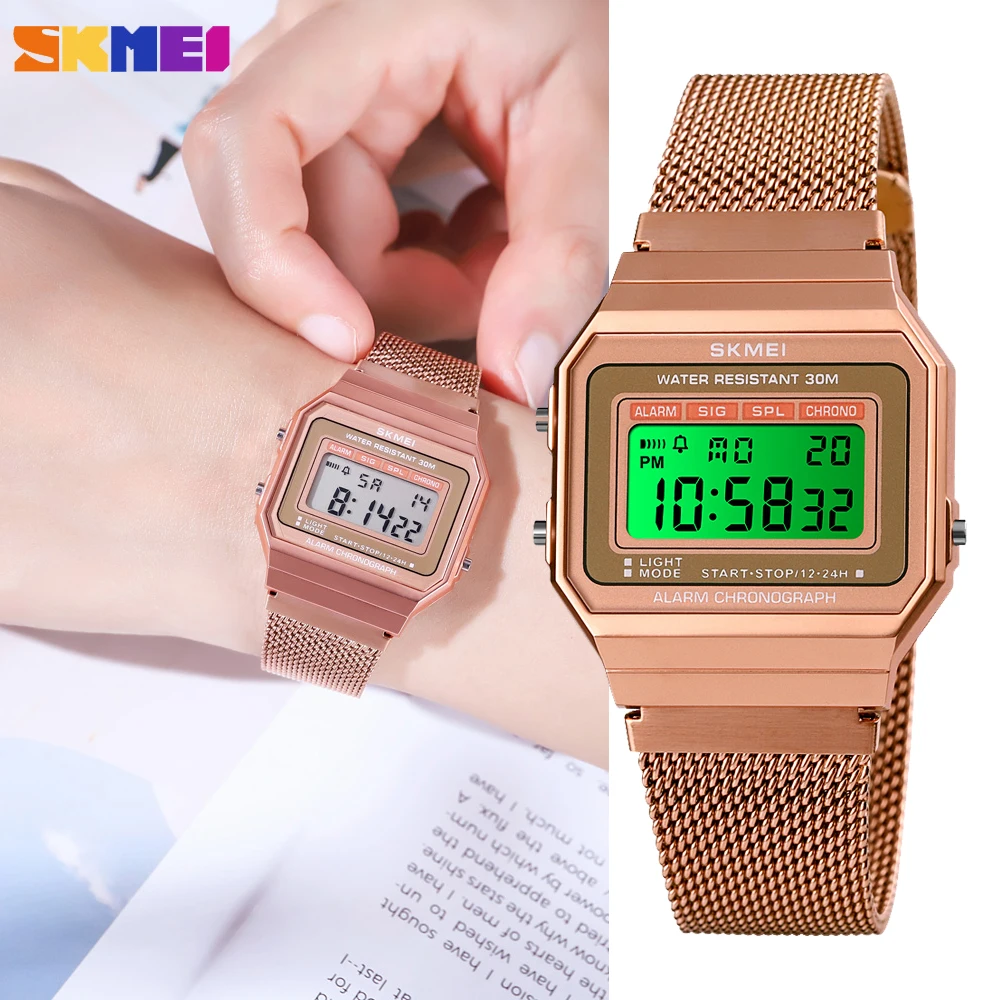 

SKMEI Sports LED Digital Men Women Watch Electronic Chrono Calendar Male Clock Waterproof Square WristWatch Relogio Feminino