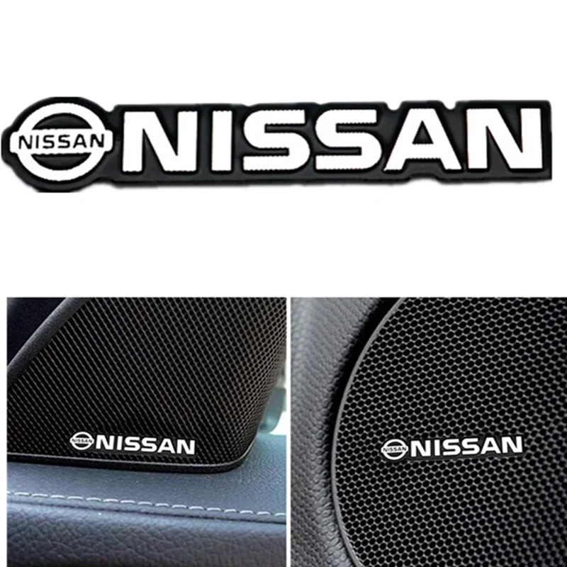 4 шт. алюминиевые 3D наклейки для динамика звуковые буквы Nissan Nismo X trail Almera Qashqai Tiida