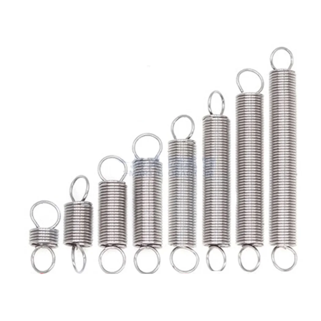 

10Pcs 304 Stainless Steel Dual Hook Small Tension Spring Hardware Accessories Wire Dia 0.4mm Outer Dia 5mm Length 15-50mm