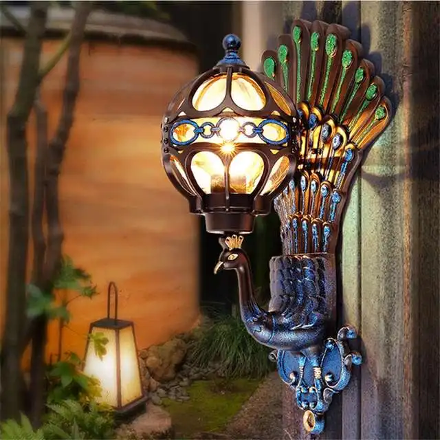 

NEW Peacock Wall Lamp LED Garden Light Lighting Decoration European Corridor Aisle Stair Porch Wall Light in/oudoor Waterproof
